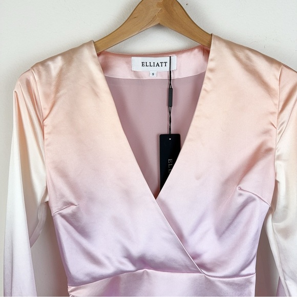 Elliatt NWT Copenhagen Satin Mini Dress in Pastel Ombre Size Small - Picture 4 of 9